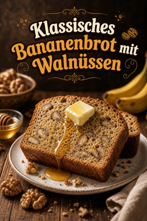Klassisches Bananenbrot mit Walnüssen
