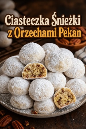 Maślane Ciasteczka Śnieżki z Orzechami Pekan