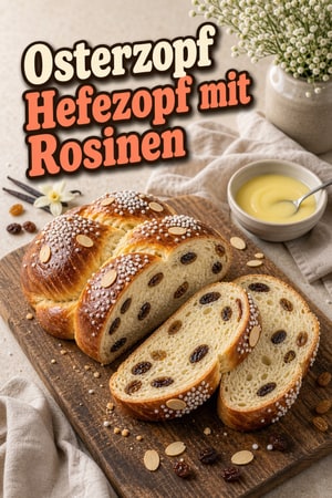 Osterzopf: Hefezopf-Rezept mit Rosinen zum Osterbrunch