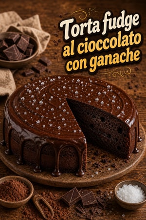 Torta Fudge al Cioccolato con Ganache Fondente e Sale