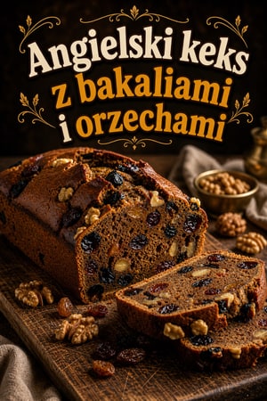 Rustykalny angielski keks z suszonymi owocami i rumem