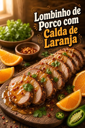Lombinho de Porco com Calda de Laranja e Jalapeño