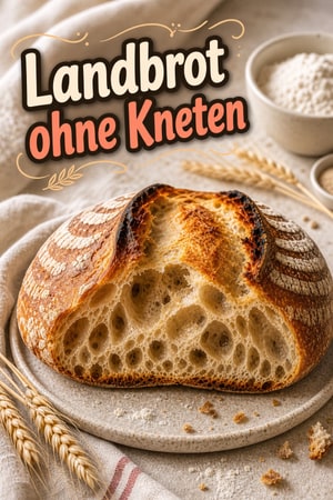 3-Zutaten No-Knead: Rustikales Landbrot ohne Kneten
