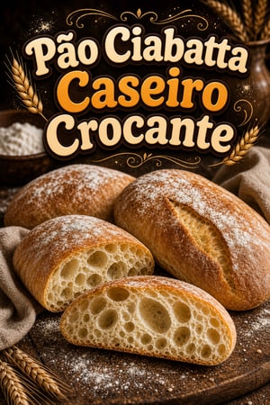 Pão Ciabatta Caseiro Autêntico com Crosta Crocante