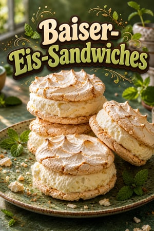 Wolkig-leichte Baiser-Eis-Sandwiches: Das fluffige Dessert