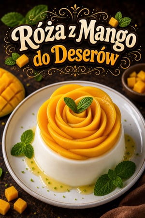 Efektowna róża z mango – prosta i piękna dekoracja deserów