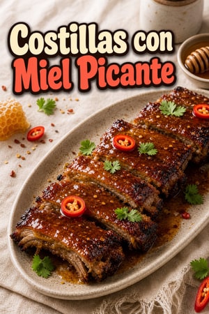 Costillas a la Olla de Presión con Miel Picante