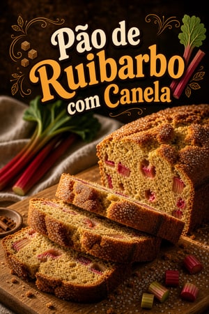 Pão Rápido de Ruibarbo com Crosta de Canela e Açúcar