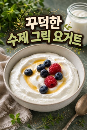 집에서 만드는 꾸덕하고 크리미한 수제 그릭 요거트 레시피