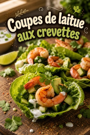 Coupes de laitue aux crevettes épicées et citron vert