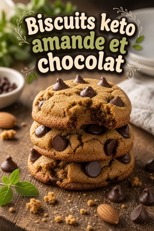 Biscuits moelleux au beurre d'amande keto aux pépites