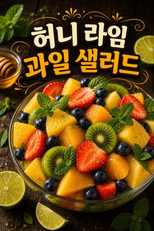 허니 라임 드레싱을 곁들인 무지개 과일 샐러드 레시피