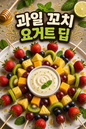 파티에 어울리는 화려한 과일 꼬치와 상큼한 허니라임 요거트 딥, 간단하게 만드는 모두가 좋아하는 레시피