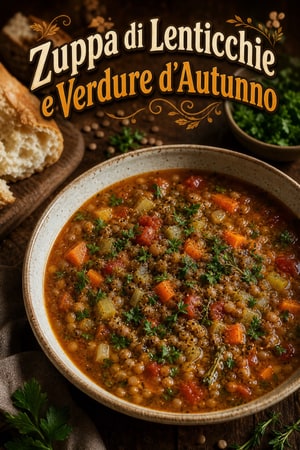 Zuppa di Lenticchie e Verdure d'Autunno