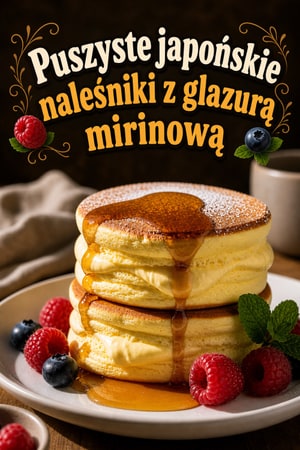 Puszyste japońskie nalesniki z glazurą mirinową