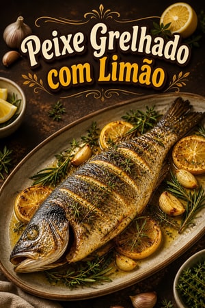 Peixe Inteiro Grelhado com Alho e Limão