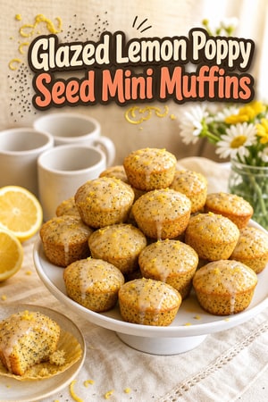 Glazed Lemon Poppy Seed Mini Muffins for Church Fellowship