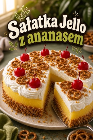 Sałatka Jello z preclami, ananasem i lekkim kremem