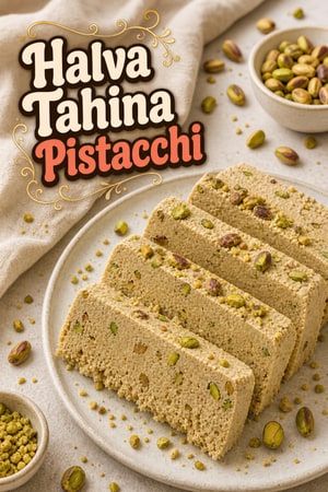 Halva di Tahina Fatta in Casa con Pistacchi Tostati
