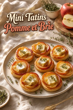 Petites Tartes Tatin aux Pommes et Brie