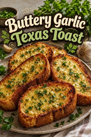 Homemade Buttery Garlic Texas Toast with Parsley