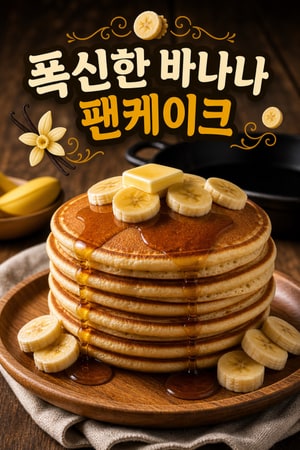 주말 아침을 빛내는 바닐라와 버터밀크의 폭신한 바나나 팬케이크, 부드럽고 향긋한 레시피 로 간편하게 즐기는