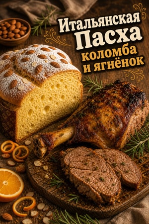 Пасхальная коломба и пряная ножка ягнёнка с апельсином