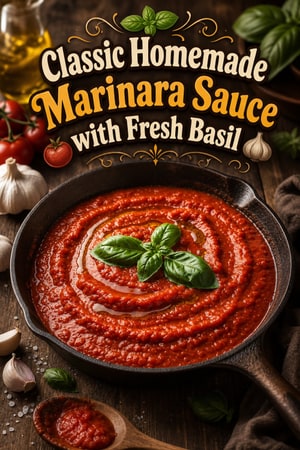 Classic Homemade Marinara Sauce with Fresh Basil