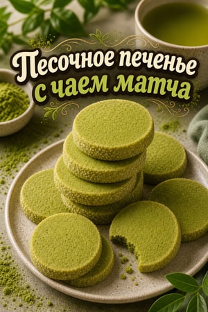 Нежное песочное печенье с чаем матча: пошаговый рецепт