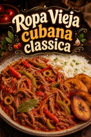 Ropa Vieja classica cubana: manzo sfilacciato in salsa