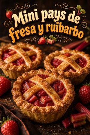 Mini Pays Crujientes de Fresa y Ruibarbo: Receta Casera