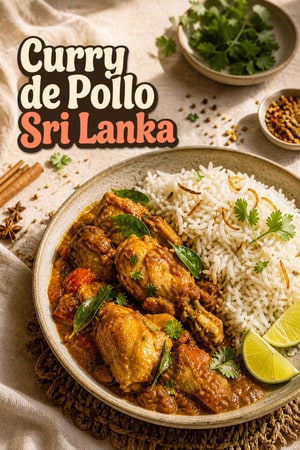 Curry de Pollo de Sri Lanka Auténtico con Arroz Basmati