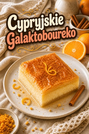 Tradycyjne cypryjskie Galaktoboureko z syropem cytrusowym