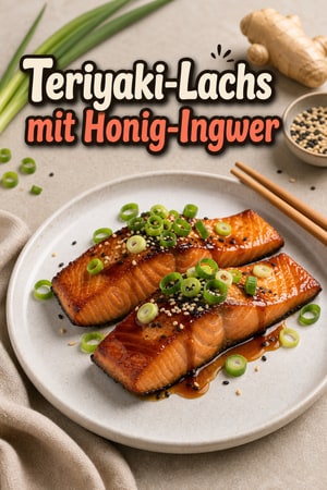 Knuspriger Teriyaki-Lachs mit Honig-Ingwer-Glasur, in 25 Min.