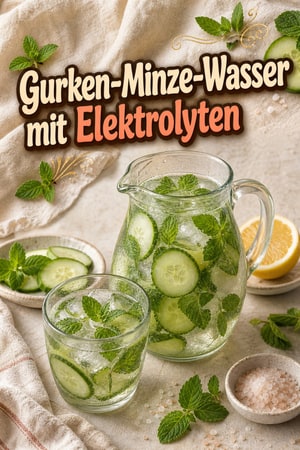 Erfrischendes Gurken-Minze Elektrolyt-Wasser gegen Migräne