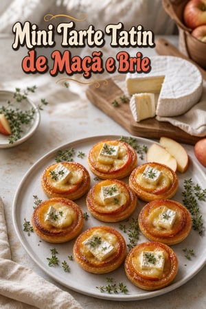 Bites de Tarte Tatin com Brie e Maçã