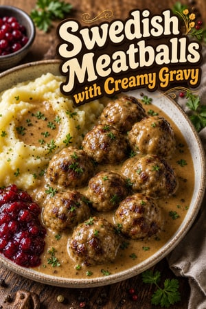 Traditional Swedish Meatballs with Creamy Gravy