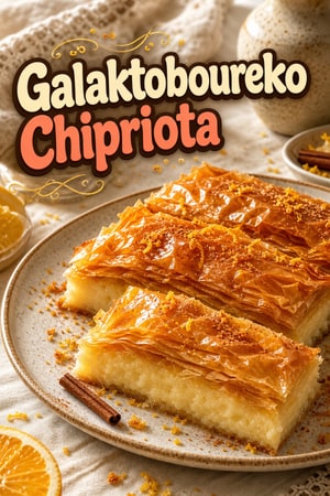 Galaktoboureko Chipriota Tradicional con Almíbar de Cítricos