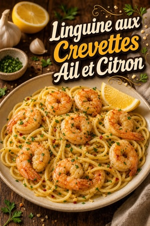 Linguine aux Crevettes Ail, Beurre et Citron en 15 Minutes