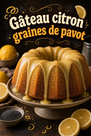 Gâteau citron classique aux graines de pavot et glaçage
