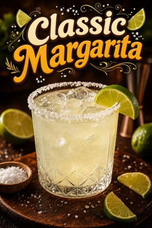 Classic Margarita with Fresh Lime and Salt Rim Cocktail