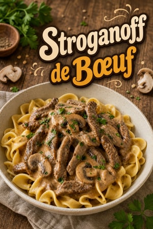 Stroganoff de Bœuf aux Pâtes Œufs