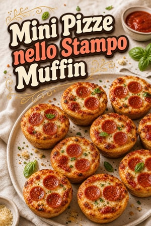 Mini Pizze in Teglia da Muffin con Crosta all'Aglio