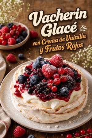 Vacherin Glacé con Crema de Vainilla y Compota de Frutas