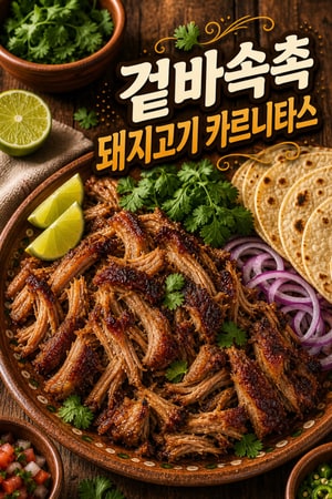 겉바속촉 정통 멕시칸 돼지고기 카르니타스 (풀드포크) 레시피