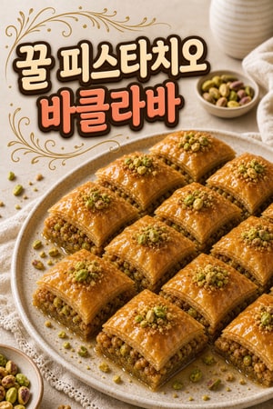 꿀에 듬뿍 적신 호두와 피스타치오 바클라바 레시피