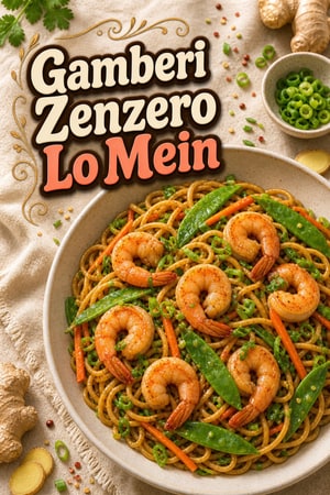 Lo Mein ai Gamberi e Zenzero con Verdure Croccanti