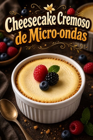 Cheesecake Individual de Micro-ondas Cremoso e Rápido