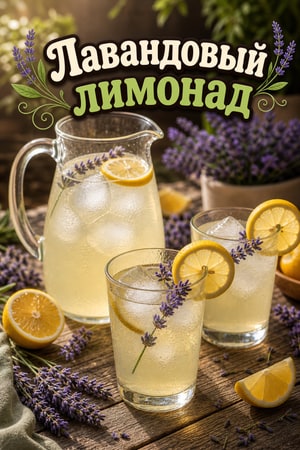 Домашний лимонад с лавандой и свежими лимонами