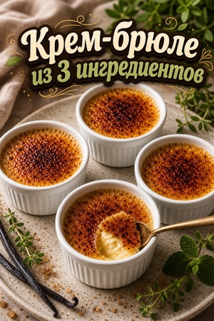 Простой крем-брюле из 3 ингредиентов: кулинарный лайфхак